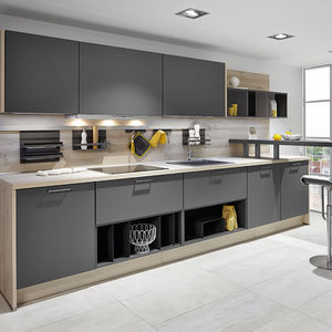 2020 The Latest Lacquer Matt Black Kitchen Cabinets - Product Image 1