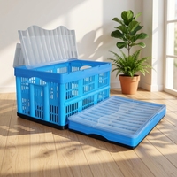 Caisse logistique pliable en plastique PP durable, robuste, pour le stockage domestique, design classique en maille solide, écologique et empilable