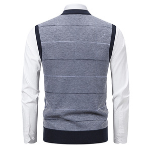 <span class=keywords><strong>Chaleco</strong></span> <span class=keywords><strong>de</strong></span> punto sin mangas <span class=keywords><strong>elegante</strong></span> para hombre <span class=keywords><strong>de</strong></span> otoño/invierno con logotipo personalizado con cuello en V en la parte delantera suéter <span class=keywords><strong>de</strong></span> <span class=keywords><strong>caballero</strong></span> grueso - Product Image 5