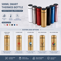 Botella de agua inteligente de acero inoxidable para exteriores de 500ml, recordatorio térmico inteligente con pantalla LED para viajes y tazas