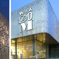 Mur rideau en aluminium découpé au laser, revêtu, écologique, anti-explosion, coupe-vent, moderne, taille et couleur personnalisables