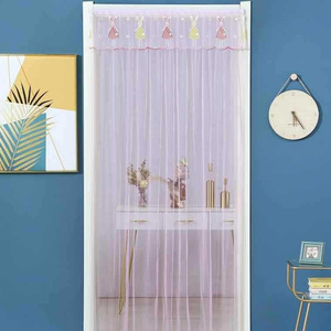 Cortina de encaje para puerta, malla de poliéster, autoadhesiva, sin necesidad de perforar, para uso en verano, para dividir el dormitorio - Product Image 2