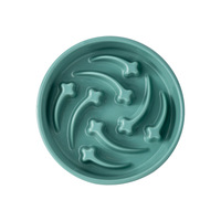 Accessoires pour animaux de compagnie, bol à alimentation lente en forme de météore simple avec étui en silicone, bol en céramique pour animaux de compagnie, antidérapant, anti-renversement, bol pour chat et chien