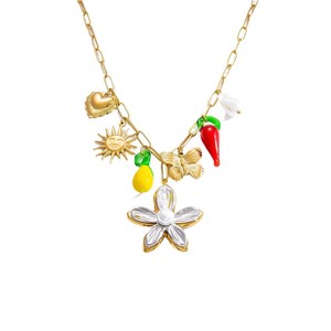 Collar con Colgante de Corazón de Acero Inoxidable, Chapado en Oro de 18K, Cadena con Dije, Joyería de Moda para Mujer, Regalo para Usar con Suéteres en Capas - Product Image 5