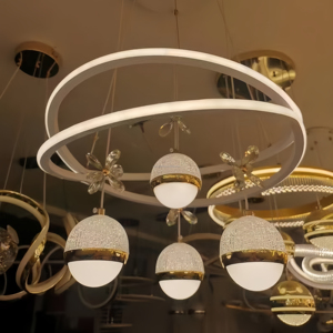 Nhà Máy Chuyên Nghiệp Tùy Chỉnh Dubai Đèn Chùm & Đèn Trần 120W 200M Dải Ánh Sáng 85-265V Wabi Sabi Mặt Dây Chuyền Đèn Bán Buôn 2025 - Product Image 6