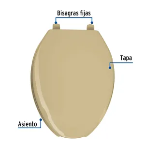 Master con 8 unità allungata sedile del water con coperchio, aperto, beige, FOSET - Product Image 2