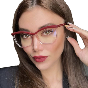 HISTOIRE Lunettes optiques à verres transparents Lunettes bloquant la lumière bleue à monture transparente Lunettes d'ordinateur irrégulières pour femmes - Product Image 2