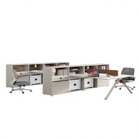 Poste de travail de bureau individuel moderne en bois avec cloison de séparation et table, ensemble de mobilier pour employés, vente en gros