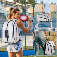 Sac de voyage 2 en 1 pour tennis, padel et pickleball, sac à dos multi-poches, sac à dos de sport pour raquettes avec compartiment à chaussures et crochet en J