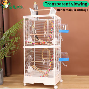 Sevgili yeni ev yatay çift katmanlı özel kafes papağan kafes büyük Villa şeffaf anti-sıçrama akrilik 490 - Product Image 2