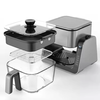 Friteuse à air numérique électrique OEM 1500W en plastique, sans huile, avec écran tactile et fenêtre de visualisation, 2-en-1, pour la maison, vente en gros