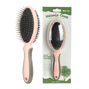 Brosse de massage confortable double face pour animaux de compagnie, auto-nettoyante, avec brosse à poils et aiguille - Product Image 6