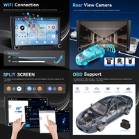 Podofo 9'' Écran tactile Incell 4+128G 2 Din Autoradio Android Stéréo CarPlay/Android Auto GPS WIFI Type-C USB OEM/ODM Vente en gros