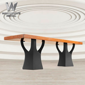 Idée de design : table basse <span class=keywords><strong>en</strong></span> métal noir pour extérieur, patio, <span class=keywords><strong>jardin</strong></span>, hôtel, restaurant, base <span class=keywords><strong>en</strong></span> fer robuste pour usage commercial - Product Image 2