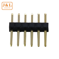 Header Pin J&L Berkualitas Tinggi DIP Brass 1.27mm 1*3 Pin Male Single/Dual Row Berlapis Emas IP20 untuk Koneksi PCB dan Kabel