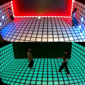 Jeu interactif multijoueur immersive d'évasion en salle avec sol et mur lumineux à LED, grille de pixels et zone de saut - Product Image 6