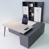 Bureau de direction extensible en forme de L de bonne qualité et ensemble de chaises, design moderne en bois avec garantie de 5 ans