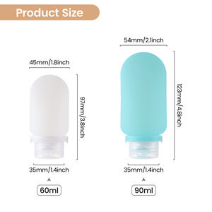 Portable 4 in 1 Travel Set Containers Refillable Squeeze Silicone Reusable Travel Accessories <b>Bottles</b> Set 60/90ml for Toiletries - Product Image 3