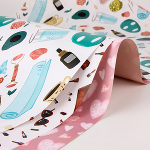 Wholesale 80g Mild <b>Glossy</b> Gift Packaging Cute Pastel Dots Stripes Design 43*300cm <b>Paper</b> for Packaging - Product Image 4
