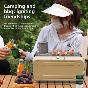 <span class=keywords><strong>KMit</strong></span> เก้าอี้พับได้มีโครงเหล็กหุ้มฉนวนพกพาสะดวกพร้อมเตาย่างถ่านสำหรับปิกนิกกิจกรรมกลางแจ้งน้ำหนักเบา Camping-2.2kg - Product Image 4