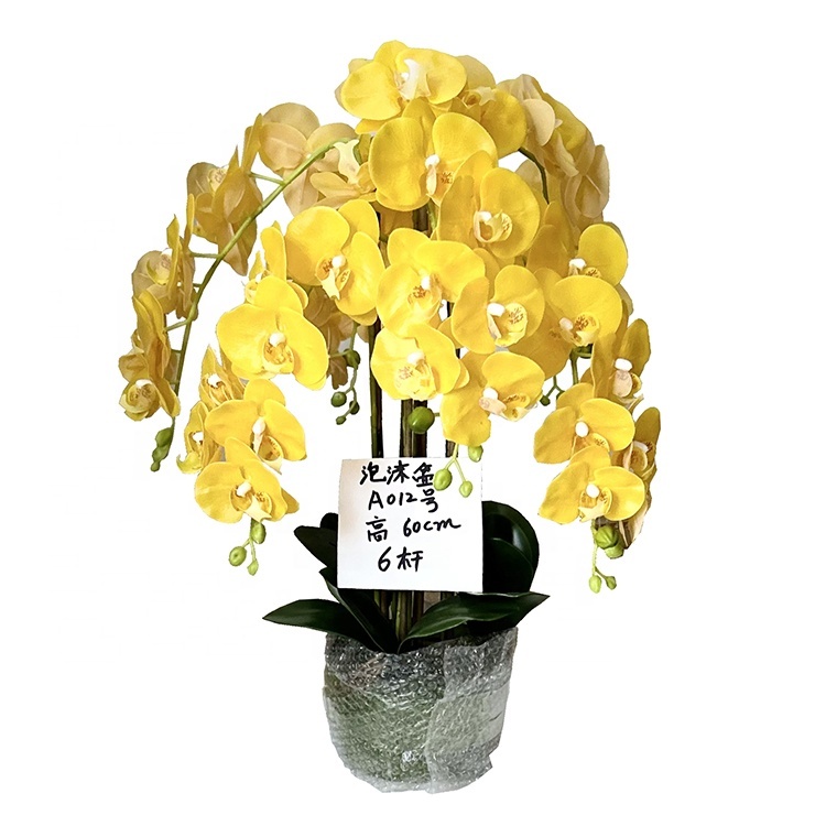 OULI K-0147 6 Stück 60cm Seiden-Orchideen im Topf für Dekoration