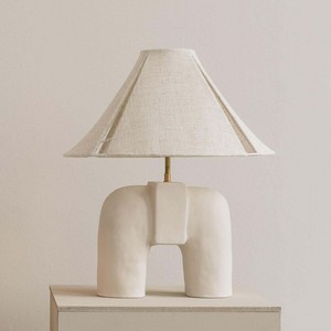 <b>Table</b> <b>Lamp</b> Elephant Shape Ceramic <b>Base</b> White Fabric Shade LED E27 Home Decor Bedroom Study Lighting - Product Image 4