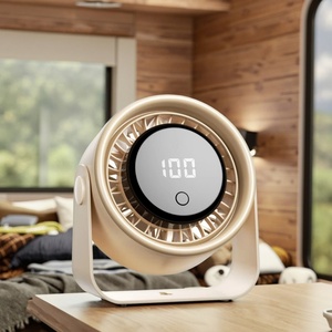 Ventilador de refrigeración USB recargable de 3000 mAh con pantalla digital, plegable, sin perforaciones, de plástico, portátil, para RV y uso doméstico, con batería. - Product Image 2