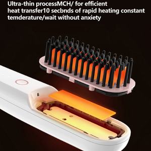 Lisseur de barbe et de cheveux sans fil portable, peigne chauffant avec 3 réglages de température, peigne lissant pour le coiffage de la barbe - Product Image 2