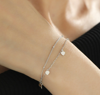 Bracelets à couches Femmes PVD Plaqué Or Bijoux Bracelet à couches Bracelet à breloques coeur non terni