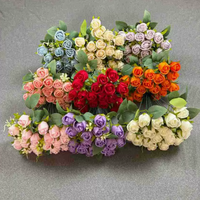 Simulatie 18 Rozen Pioenroos Bouquet Realistisch Kunststof Kunstbloemen Binnen Bloemen Ecologisch voor Bruiloftdecoratie