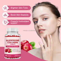 Ahualyn Gommes à saveur de canneberge Gélules au glutathion Supplément éclaircissant pour la peau Bonbons au collagène Gommes au L-Glutathion