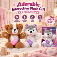 Adorable peluche chien électronique qui répète la voix, cligne des yeux et diffuse de la musique pour apaiser les enfants