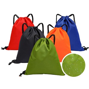 Waterproof Soccer Pattern Drawstring <b>Backpack</b> Polyester Unisex Outdoor Sports Bag Durable Lightweight - Product Image 1