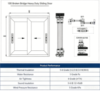 Portes coulissantes extérieures en alliage d'aluminium, double vitrage, isolation thermique, usage intensif, pour hôtels, jardins, garantie 5 ans