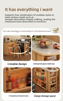 Venta Directa de Fábrica: Mueble Bar Moderno y Sencillo de Madera Extensible, Armario de Almacenamiento y Separador de Ambientes para Sala de Estar