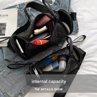 Sac à main décontracté pour femme, personnalisé, motif losanges, forme tonneau, fermeture éclair, imperméable, portable, multi-poches, avec sangle réglable