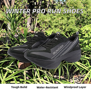 IRUNSVAN - Zapatillas de Running Profesionales para Hombre, Otoño Invierno, con Placa de Carbono, Forro de Algodón Cortavientos, Parte Superior de Cuero, EVA Supercrítica - Product Image 2