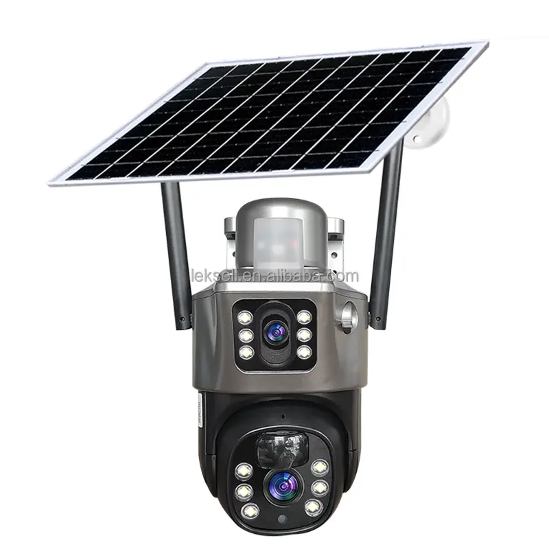 V380 IP66 WLAN / 4G batteriebetriebene Kamera Doppellinse Solarbetriebene IP-Kamera PTZ WLAN drahtlose Solar-Sicherheitskamera für draußen