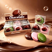 Jouet anti-stress souple en TPR fait main, en forme de tarte au chocolat et de fruits, avec blocs de construction, sonore et craquant, en boîte de présentation