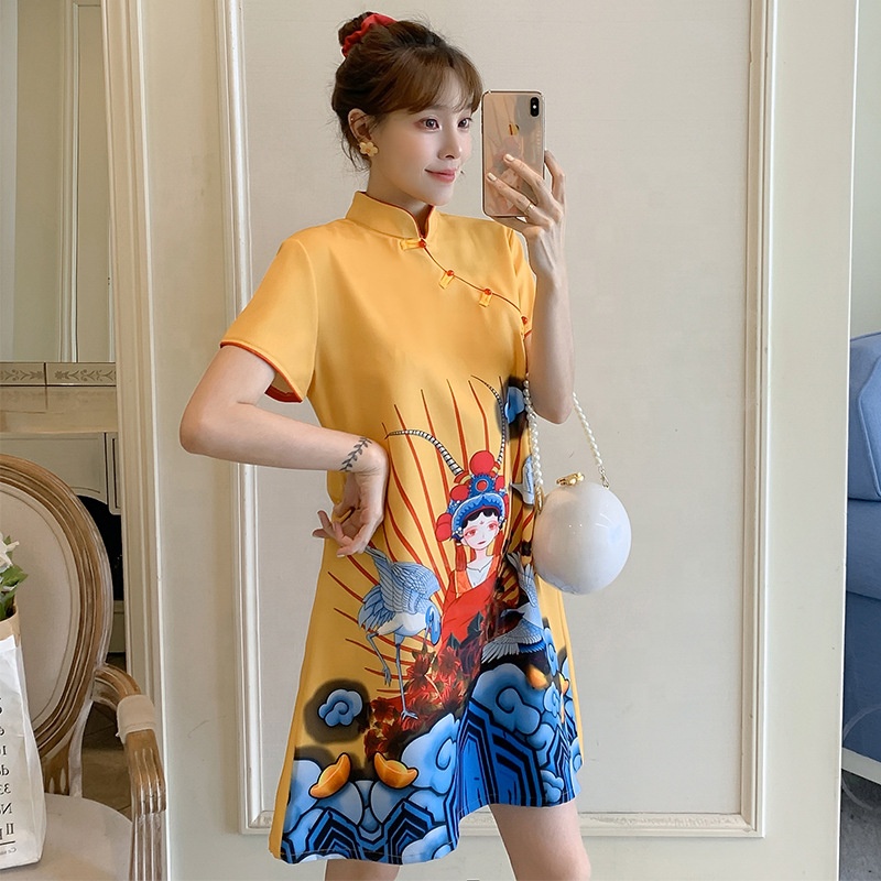 Ropa China tradicional China nueva mujer vestidos 2018 verano vestidos  qipao de China corto mejorado cheongsam qipao AA1971 W|chinese  qipao|cheongsam qipaoqipao dress short - AliExpress