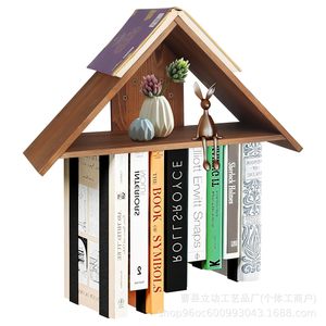 Creative Solid Wood Wall <b>Shelf</b> Polygon Shape Retro Color Durable Book Storage <b>Rack</b> For Living Room Home Decor - Product Image 3