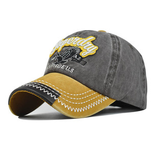 Washed Vintage Baseball <strong>Cap</strong> with <strong>Superdry</strong> Eagle Embroidery Retro Distressed Adjustable Sun Hat - Product Image 5