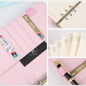 Vente en gros Macaron style Filofax <span class=keywords><strong>classeur</strong></span> 6 anneaux en cuir PU carnet à spirale planificateur Agenda organisateur avec reliure à feuilles mobiles - Product Image 6