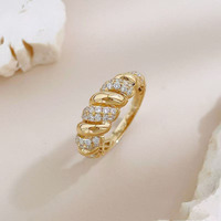 Anelli con Diamanti Alternati 'Stay Together', Diamanti Coltivati in Laboratorio, Placcati in Oro Giallo 18K, Versatili per Fidanzamento e Matrimonio, Gioielli Raffinati per Donne