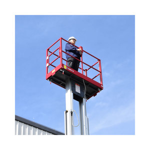 Chuyên nghiệp 8m 10m 12M 14m Hướng dẫn sử dụng thủy lực đôi Cột Buồm di chuyển dọc nâng người đàn ông Nâng Nền tảng nâng trên không - Product Image 5