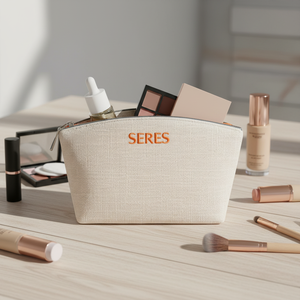 Bolsa de Belleza Multiusos con Textura Natural, Lista para Viajar, Cierre de Cremallera Personalizable, Capacidad de 6.75x5x2 Pulgadas, Estuche para Cosméticos y Cuidado de la Piel - Product Image 5