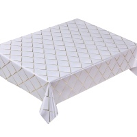 Housse de table carrée en PVC gris neutre de luxe avec texture triangulaire 3D, impression personnalisée, taille et couleur au choix, imperméable, anti-taches, écologique, moderne