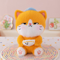 Boneka Kucing Oranye Custom Plush Toy Manufacture PP Cotton 8 Inch Mainan Hewan Isi Kapas Terbaik untuk Mesin Cakar