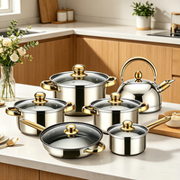 FLEY Lot de 12 casseroles à induction pour cuisine domestique, batterie de cuisine, fourniture en gros OEM pour distributeurs mondiaux de magasins de cuisine