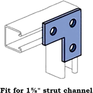 MISA MISA05 Heavy Duty Triangle <b>Bracket</b> 3 Hole Flat Plate 5MM Thick 1 5 8 Strut Channel Corner Brace Zinc Plated Carbon Steel - Product Image 1